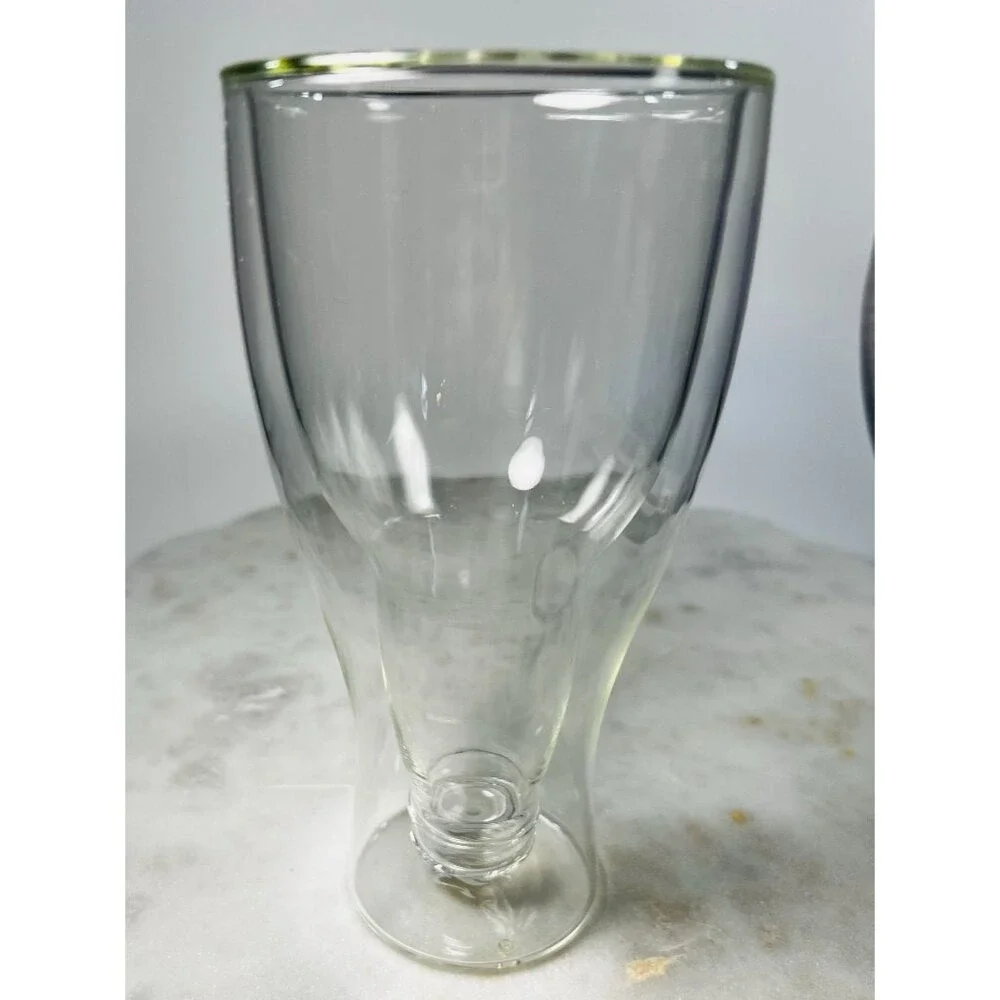 Upside Down Double Walled Insulated Clear Glass Beer Mug Keep it Cool 7